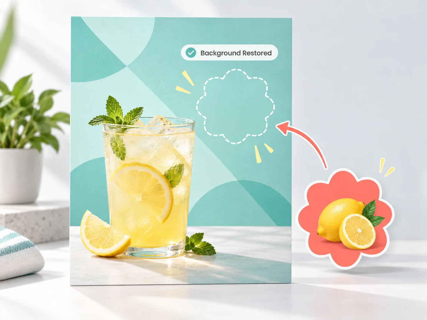 Full background reconstruction behind Canva elements